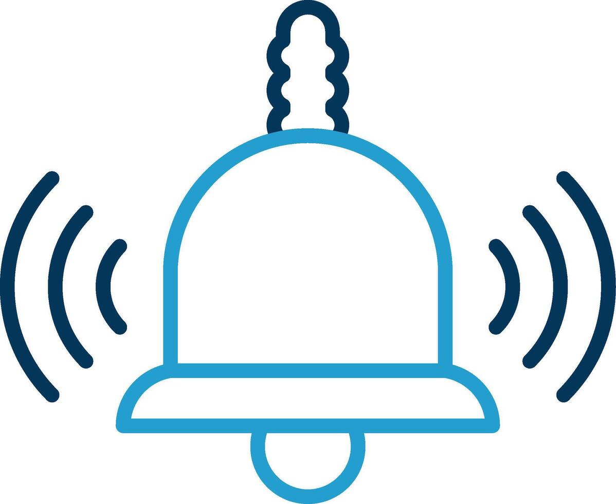 Bell Line Blue Two Color Icon vector