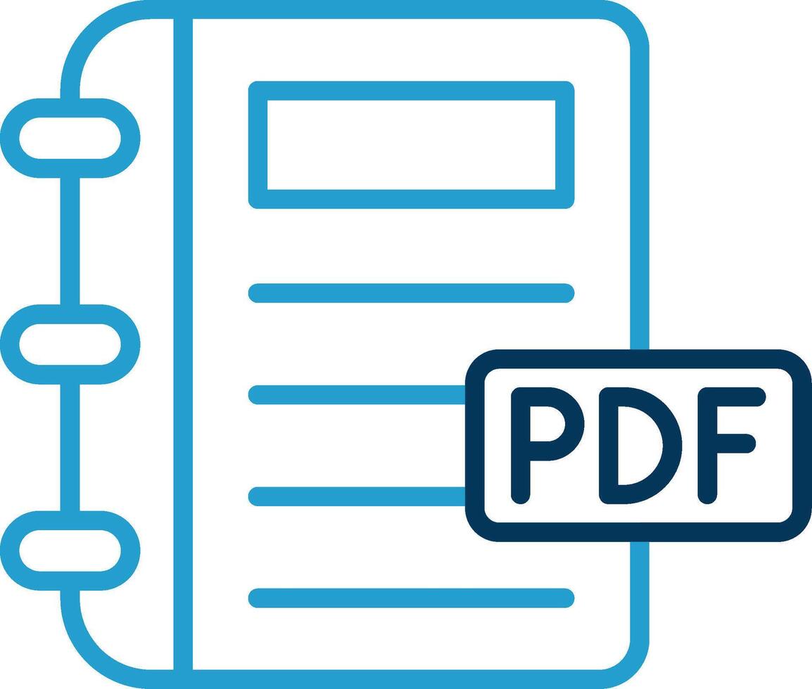 Pdf Line Blue Two Color Icon vector