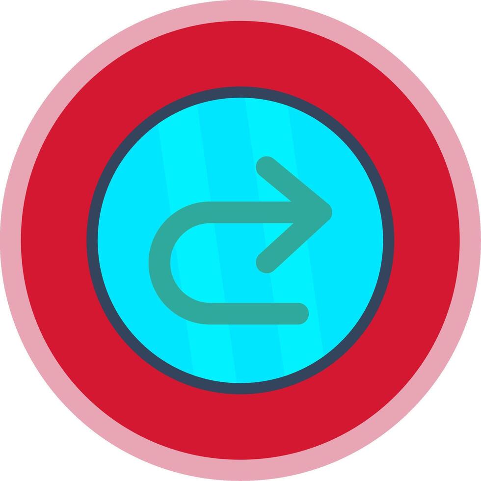 U Turn Flat Multi Circle Icon vector