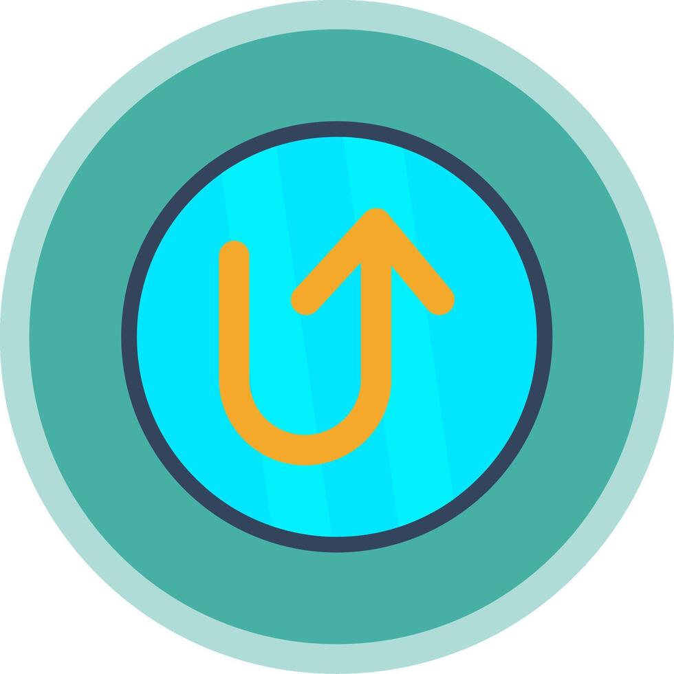 U Turn Flat Multi Circle Icon vector