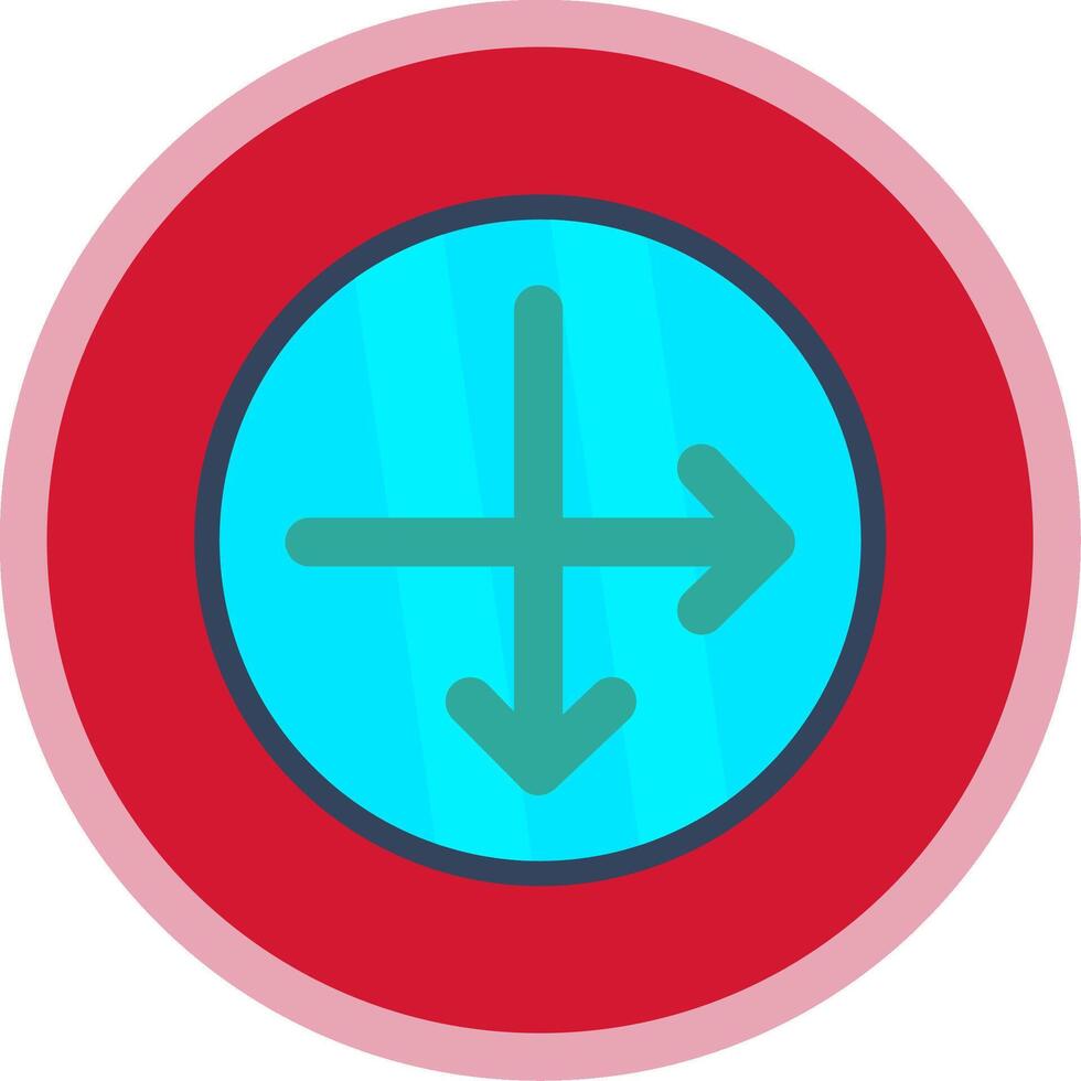 Intersect Flat Multi Circle Icon vector
