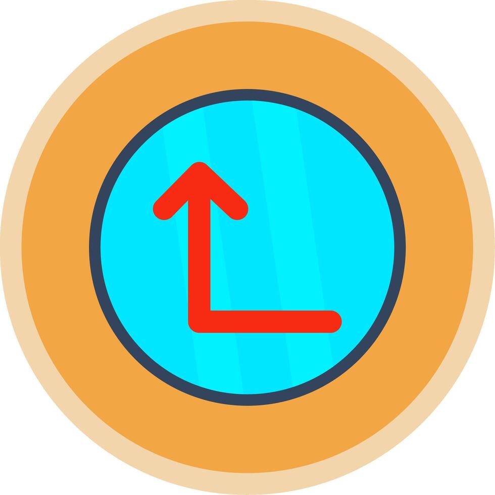 Turn Up Flat Multi Circle Icon vector