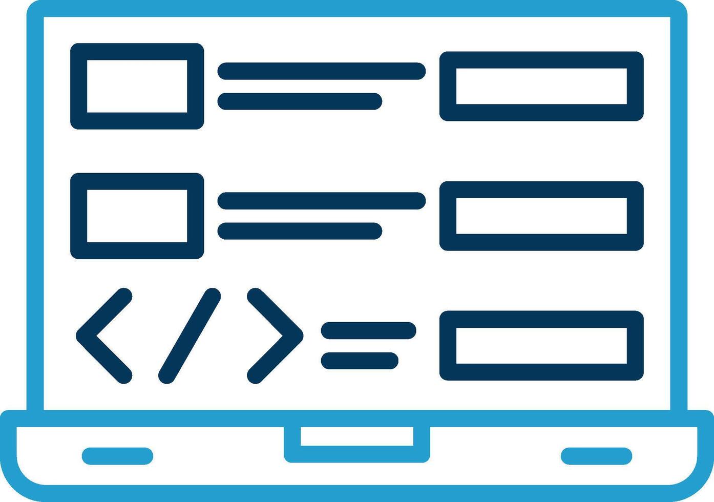 Coding Line Blue Two Color Icon vector
