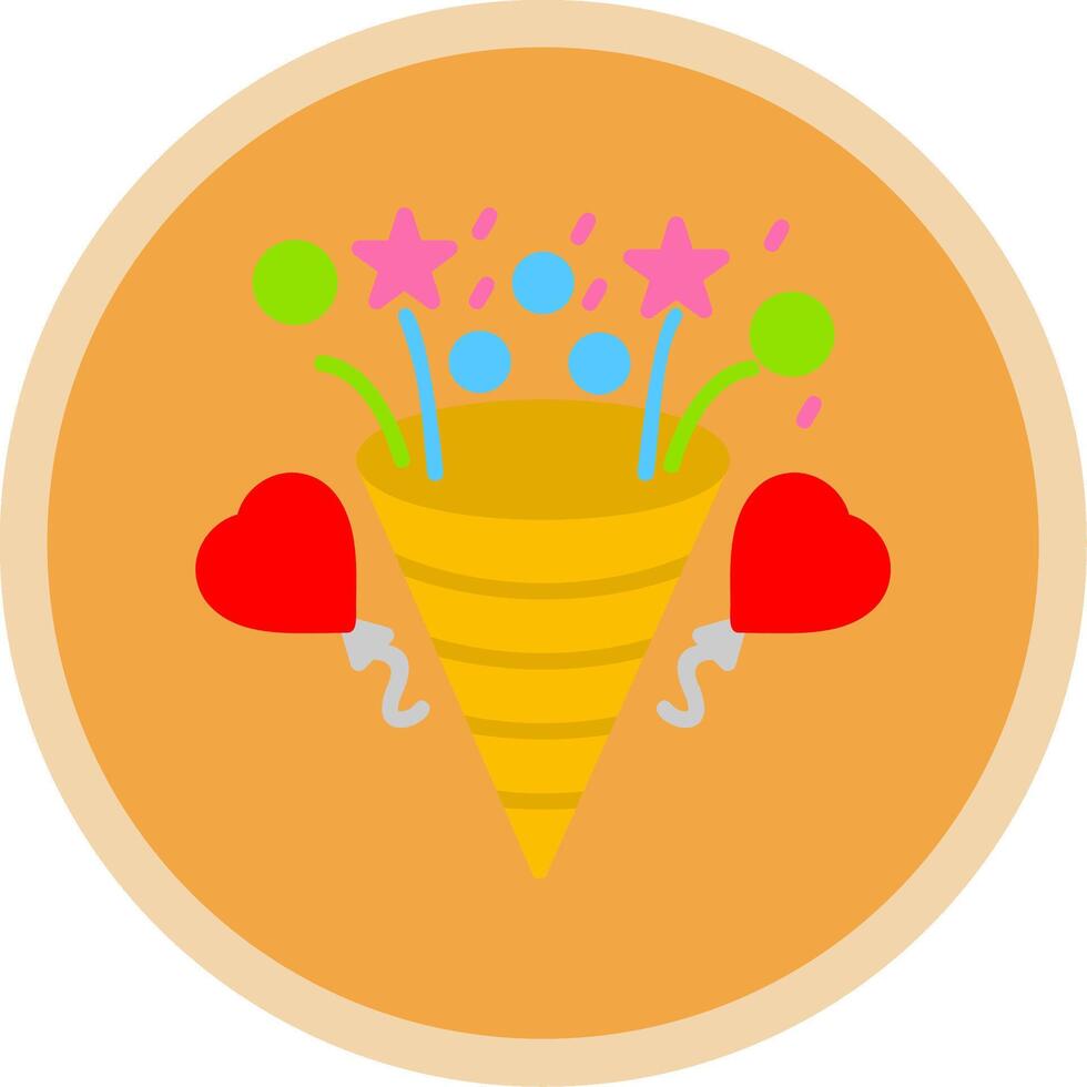 Confetti Flat Multi Circle Icon vector
