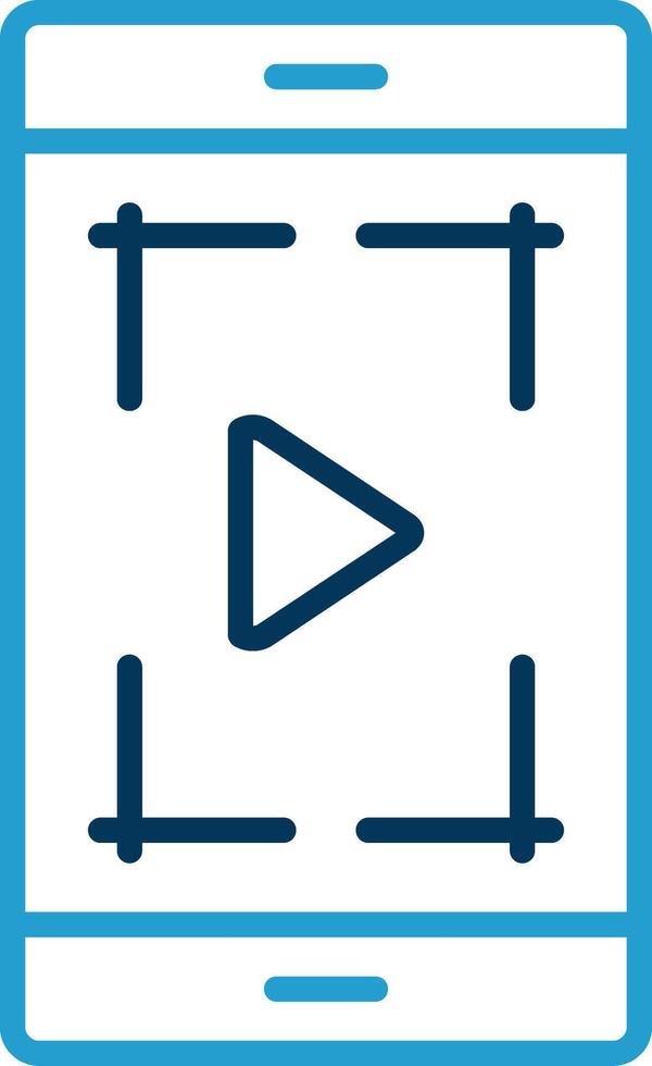 Screenshot Line Blue Two Color Icon vector