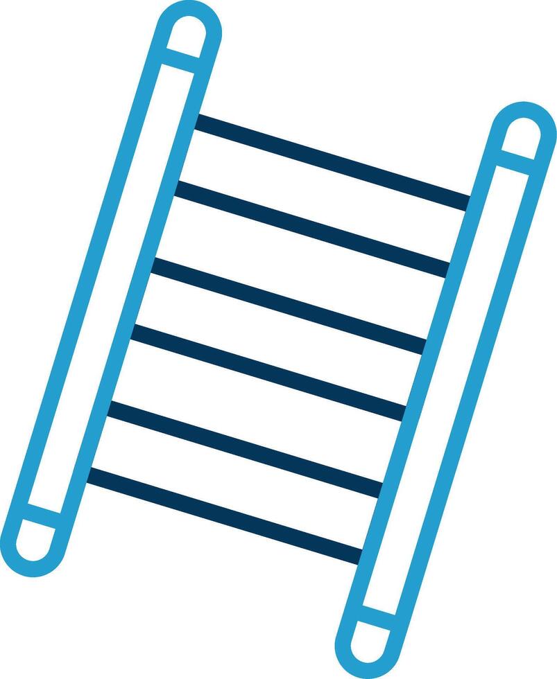 Step Ladder Line Blue Two Color Icon vector