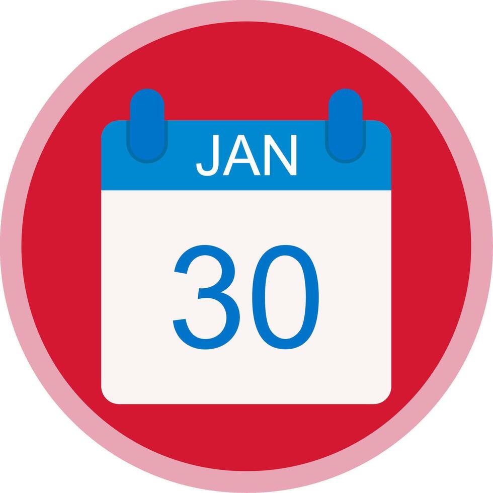 January Flat Multi Circle Icon vector