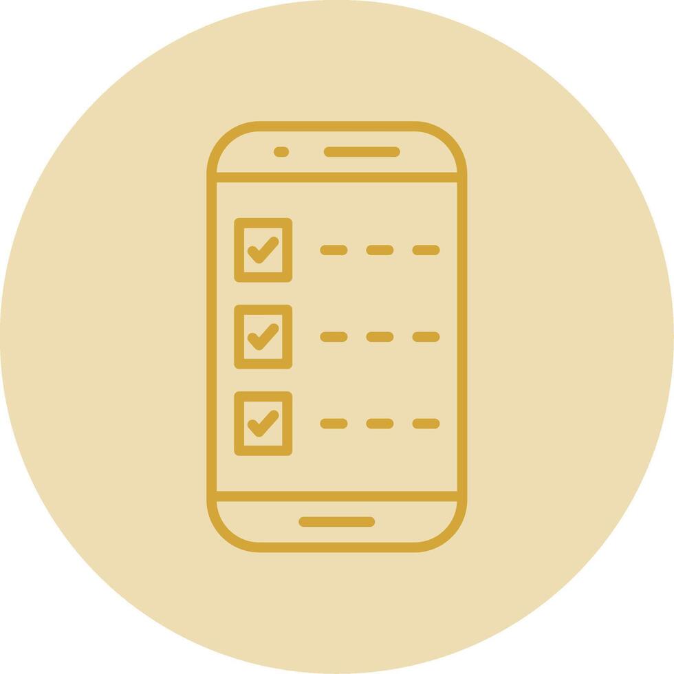 Smartphone Line Yellow Circle Icon vector