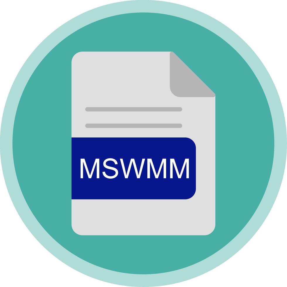 MSWMM File Format Flat Multi Circle Icon vector