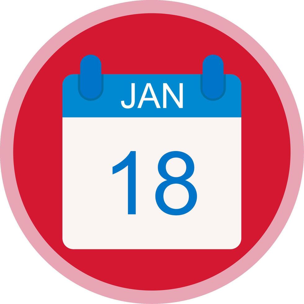 January Flat Multi Circle Icon vector