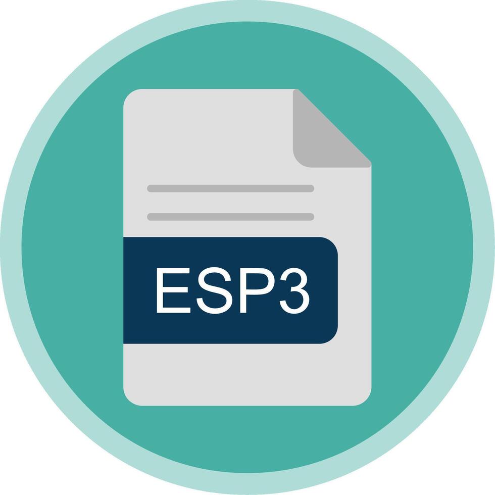 ESP3 File Format Flat Multi Circle Icon vector