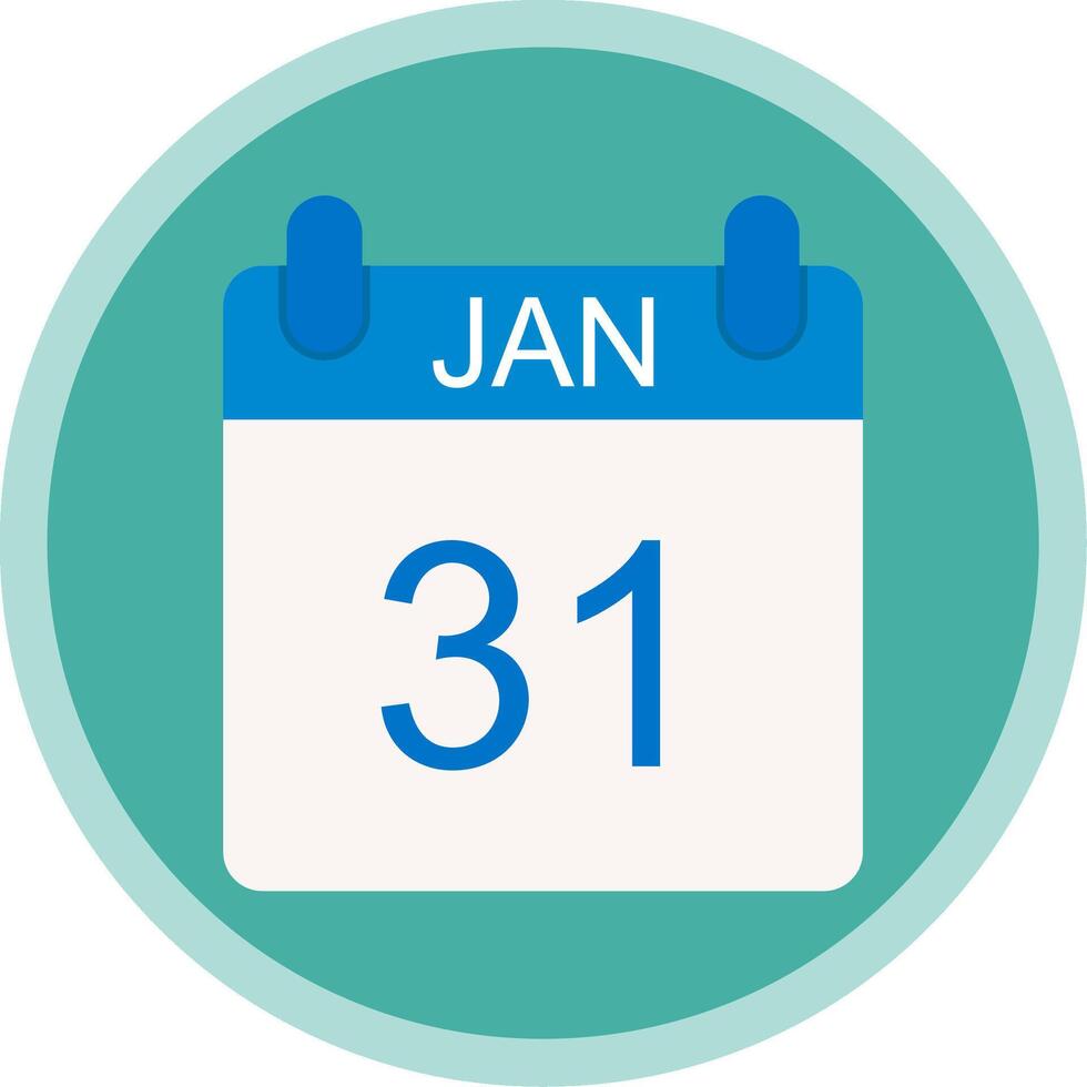 January Flat Multi Circle Icon vector