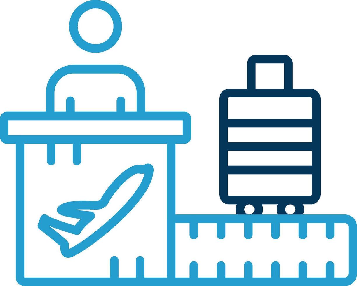 Airport Line Blue Two Color Icon vector
