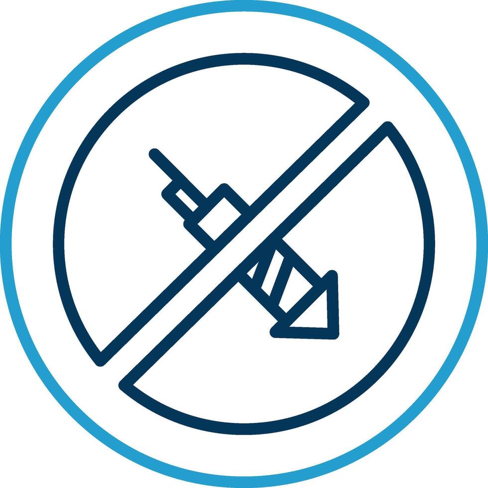 No Firework Line Blue Two Color Icon vector