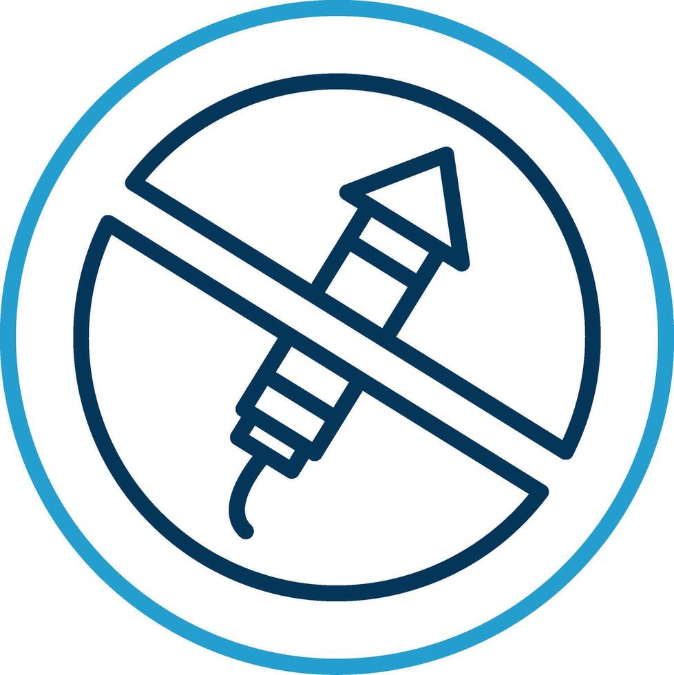 No Firework Line Blue Two Color Icon vector
