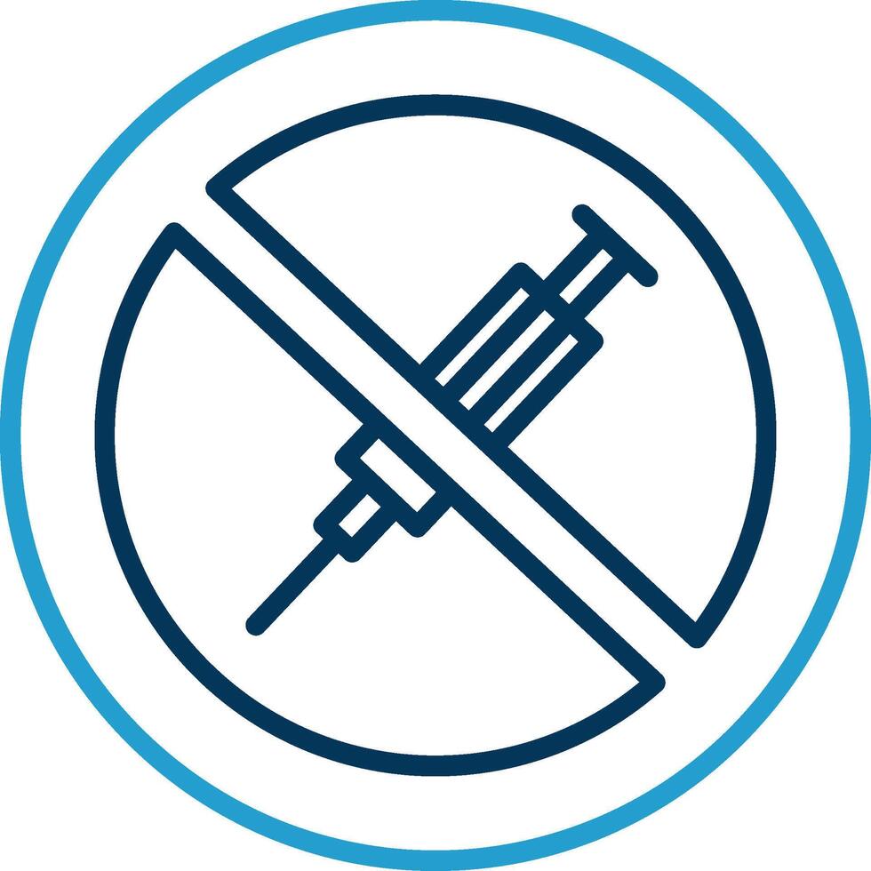 No Needle Line Blue Two Color Icon vector