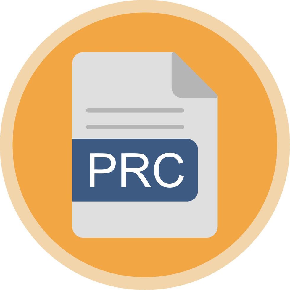 PRC File Format Flat Multi Circle Icon vector