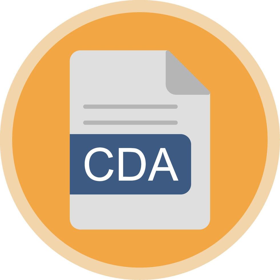 CDA File Format Flat Multi Circle Icon vector