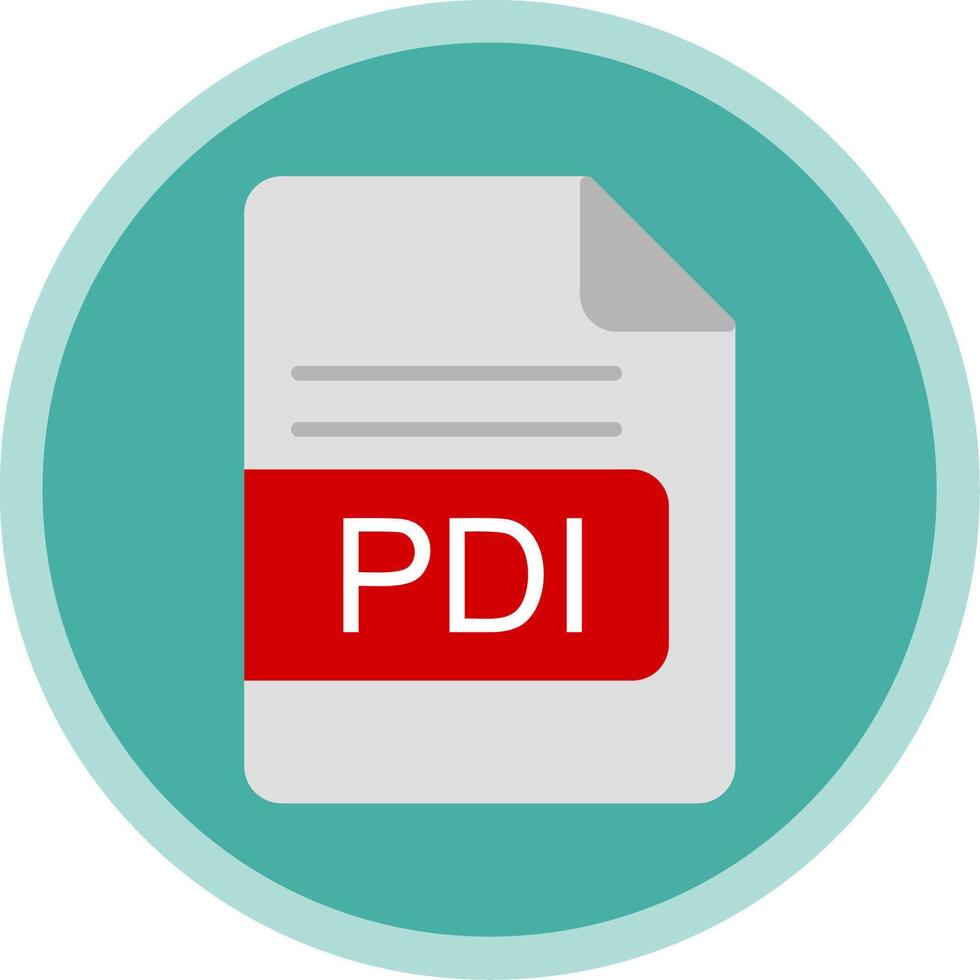 PDI File Format Flat Multi Circle Icon vector