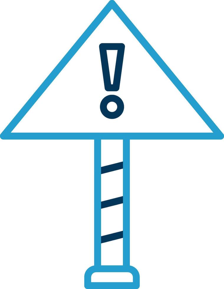 Caution Line Blue Two Color Icon vector