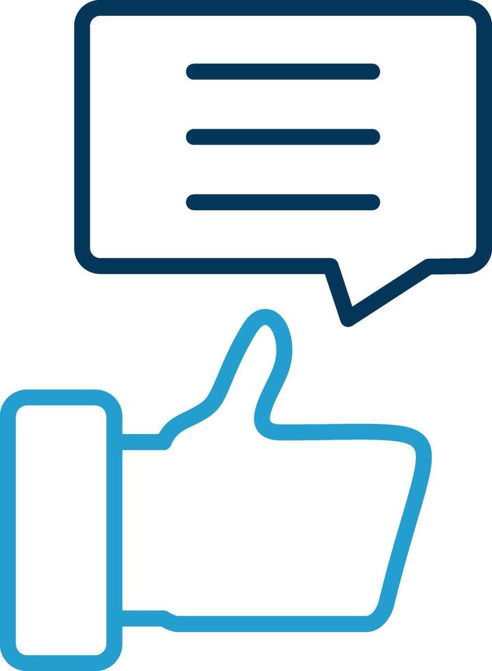 Review Line Blue Two Color Icon vector