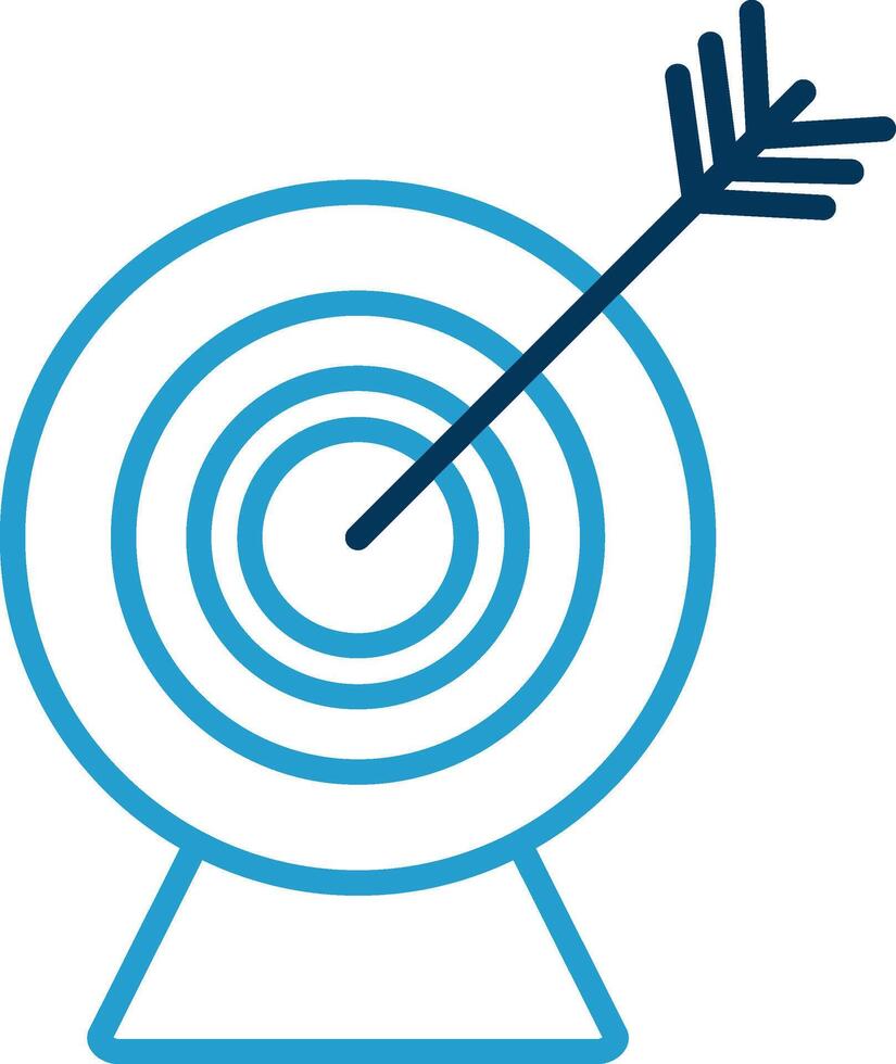 Target Line Blue Two Color Icon vector