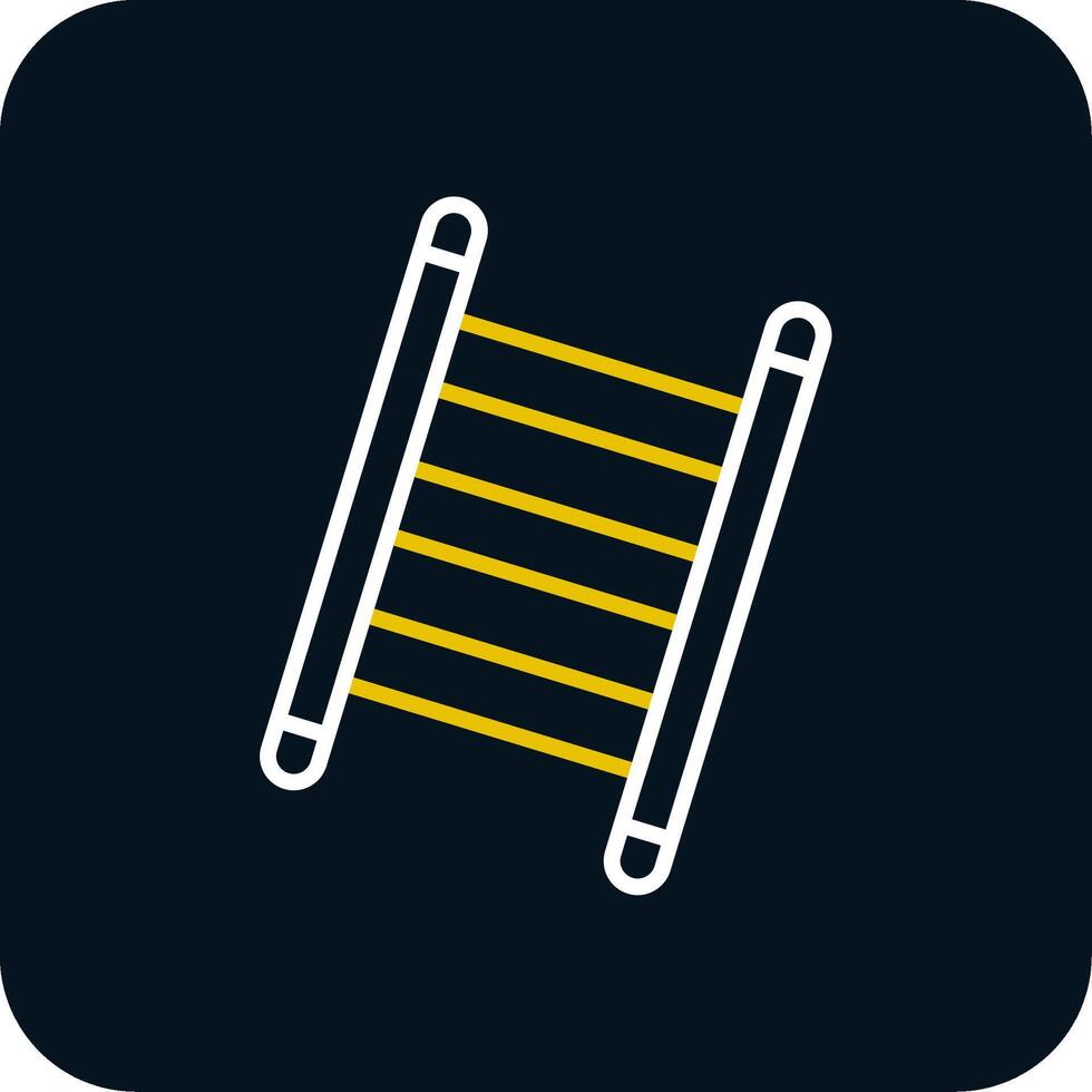 Step Ladder Line Yellow White Icon vector