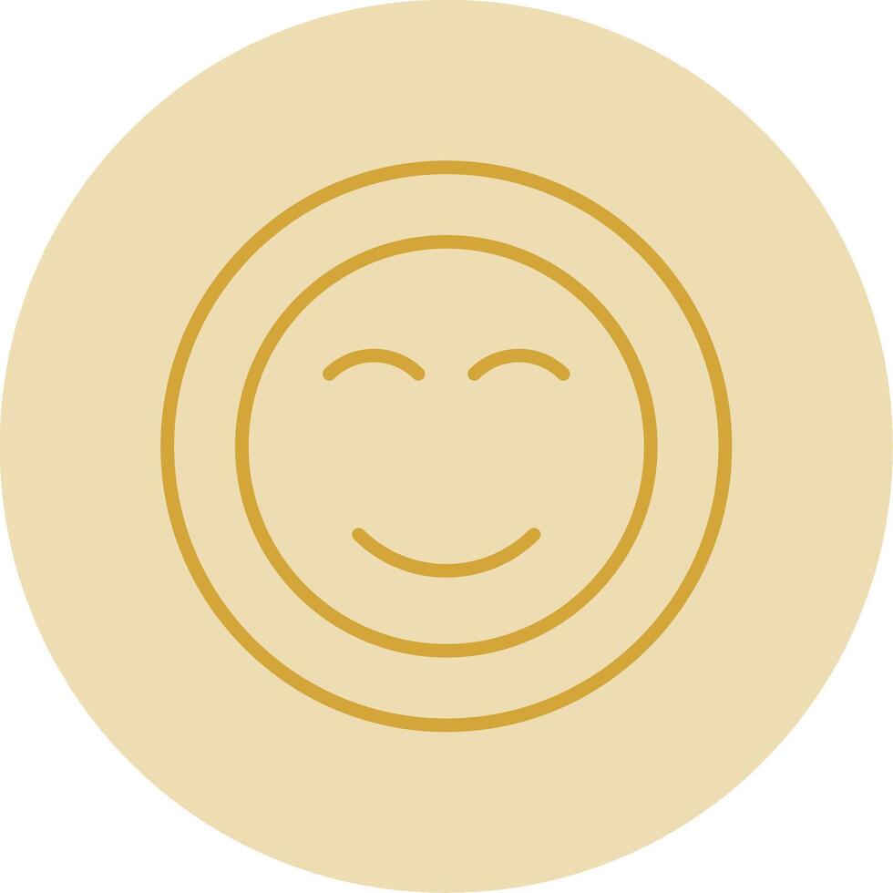 Smile Line Yellow Circle Icon vector