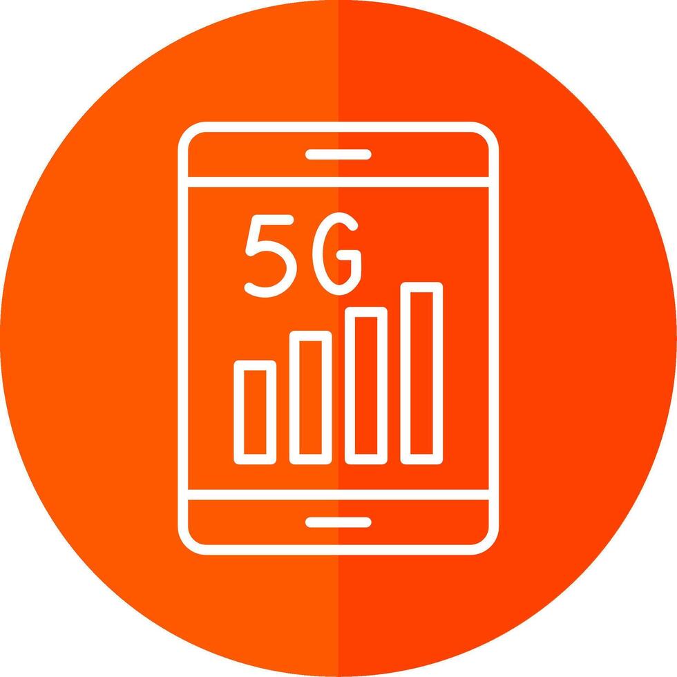 5g línea amarillo blanco icono vector