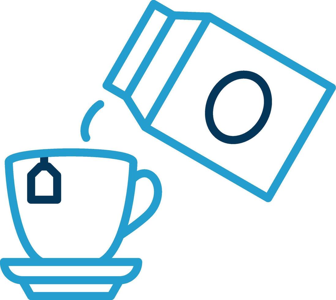 Pour Milk Line Blue Two Color Icon vector