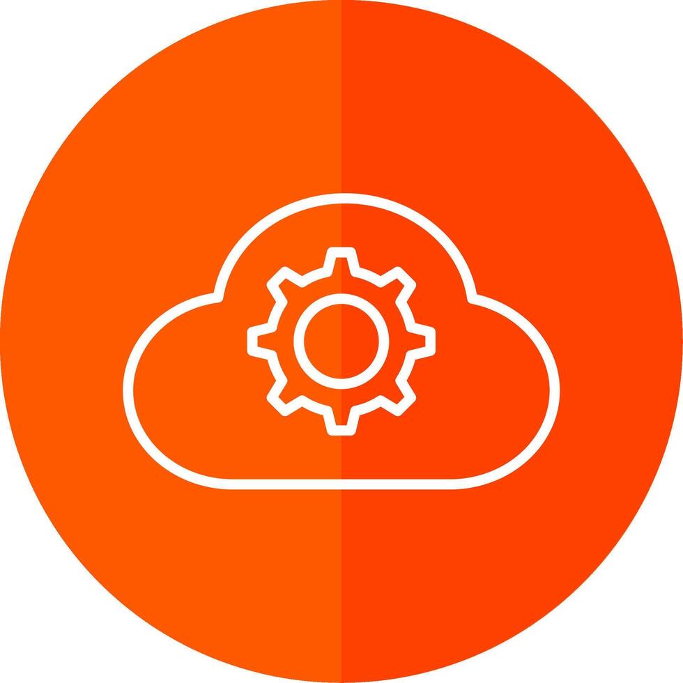 Cloud Settings Line Yellow White Icon vector