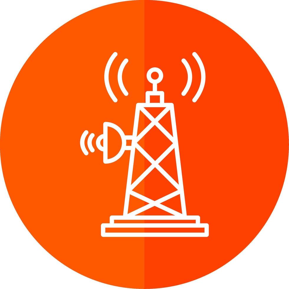 Signal Tower Line Yellow White Icon vector