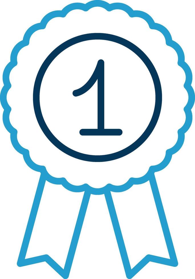 Badge Line Blue Two Color Icon vector