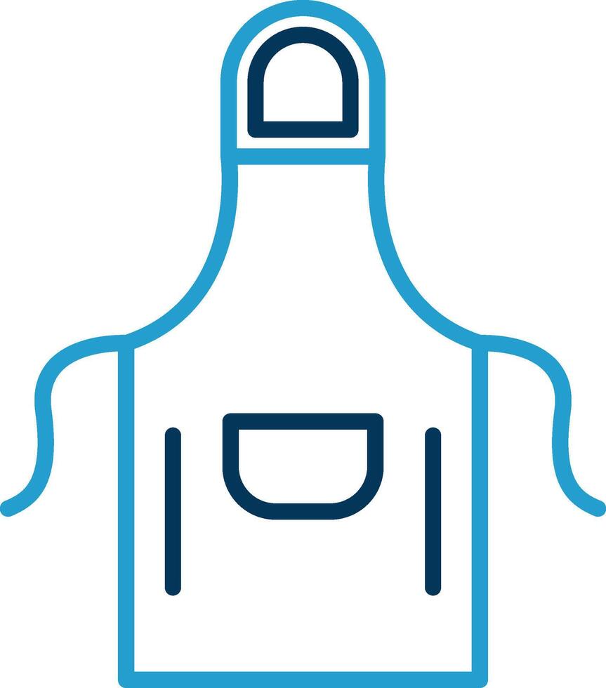 Apron Line Blue Two Color Icon vector