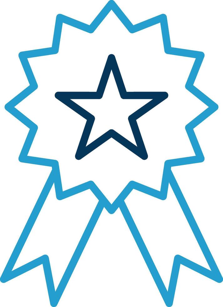 Ribbon Line Blue Two Color Icon vector