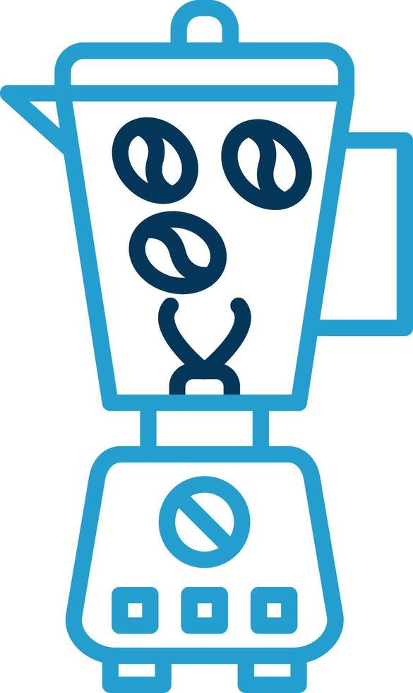 Coffee Grinder Line Blue Two Color Icon vector