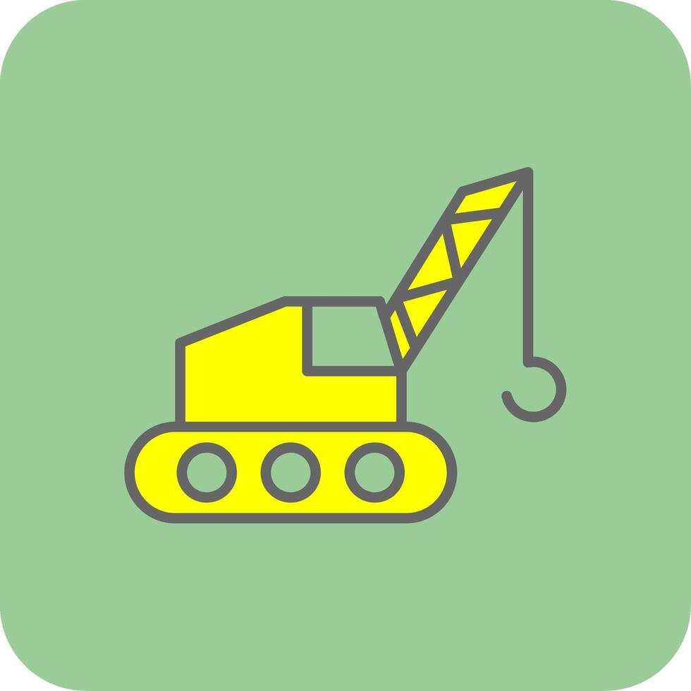 Crane Filled Yellow Icon vector