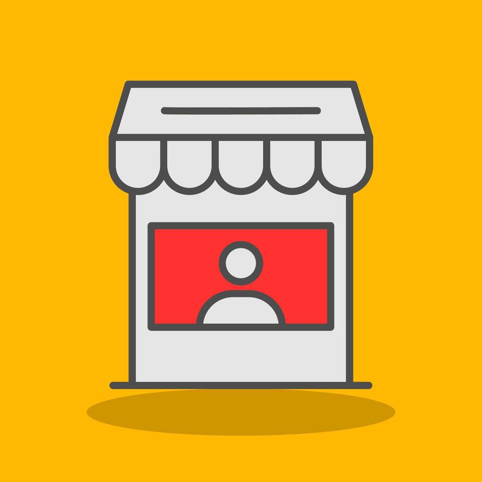 Seller Filled Shadow Icon vector