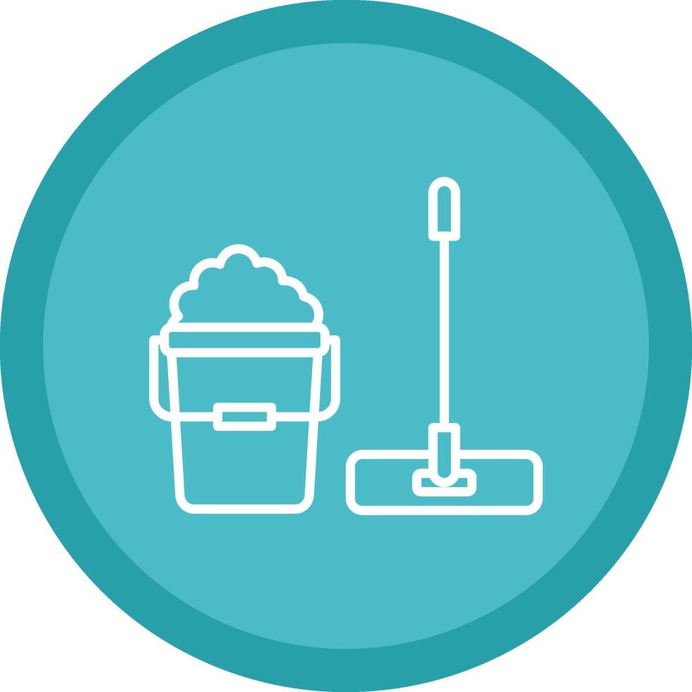 Mop Line Multi Circle Icon vector