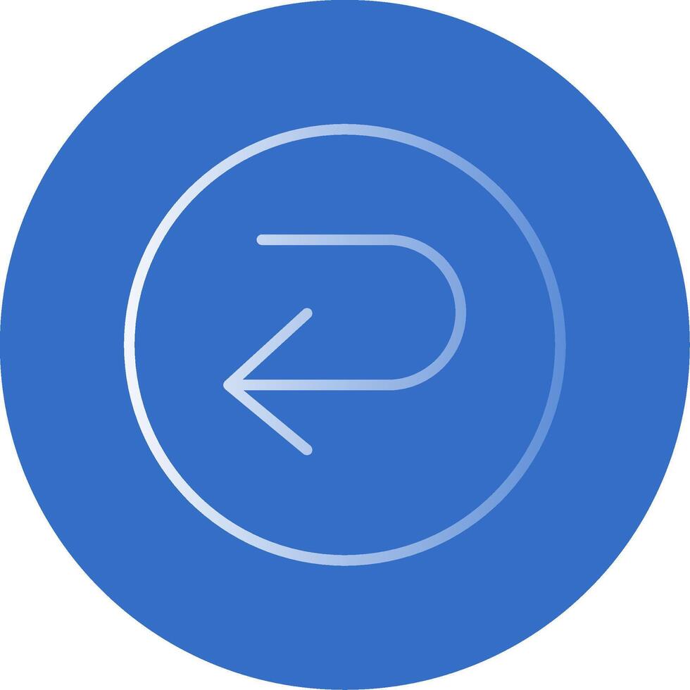 U Turn Flat Bubble Icon vector