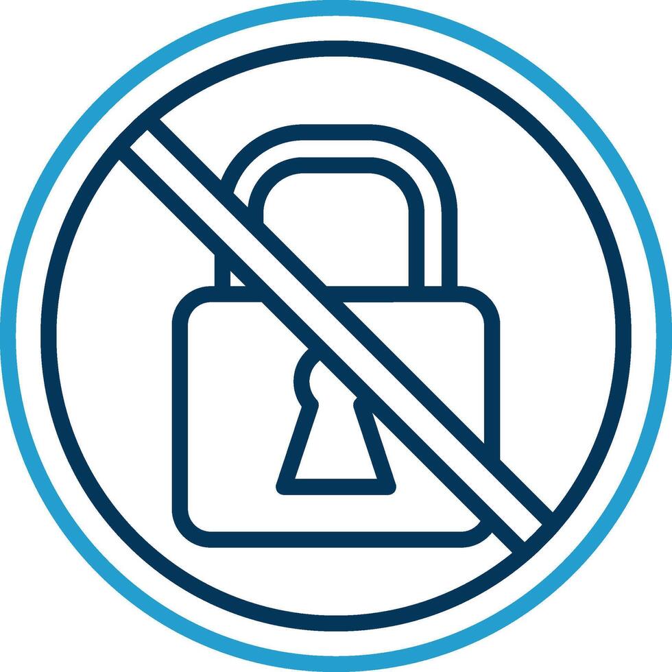 Prohibited Sign Line Blue Two Color Icon vector