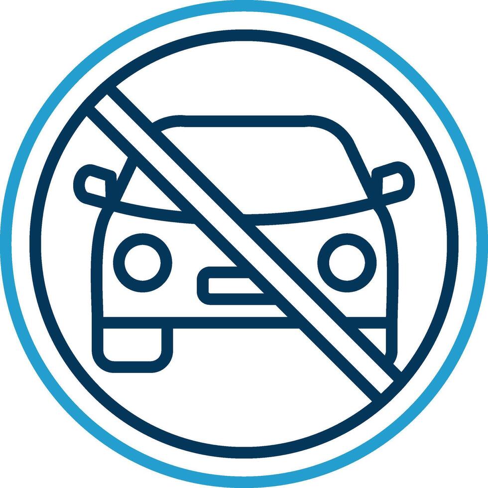 Prohibited Sign Line Blue Two Color Icon vector