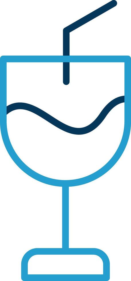 Glass Line Blue Two Color Icon vector