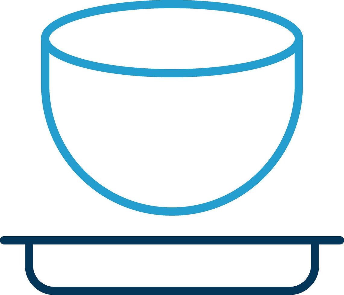 Bowl Line Blue Two Color Icon vector
