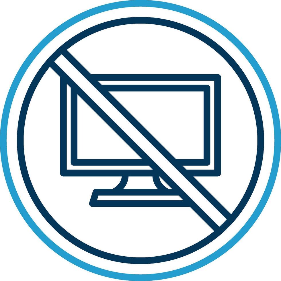 Prohibited Sign Line Blue Two Color Icon vector