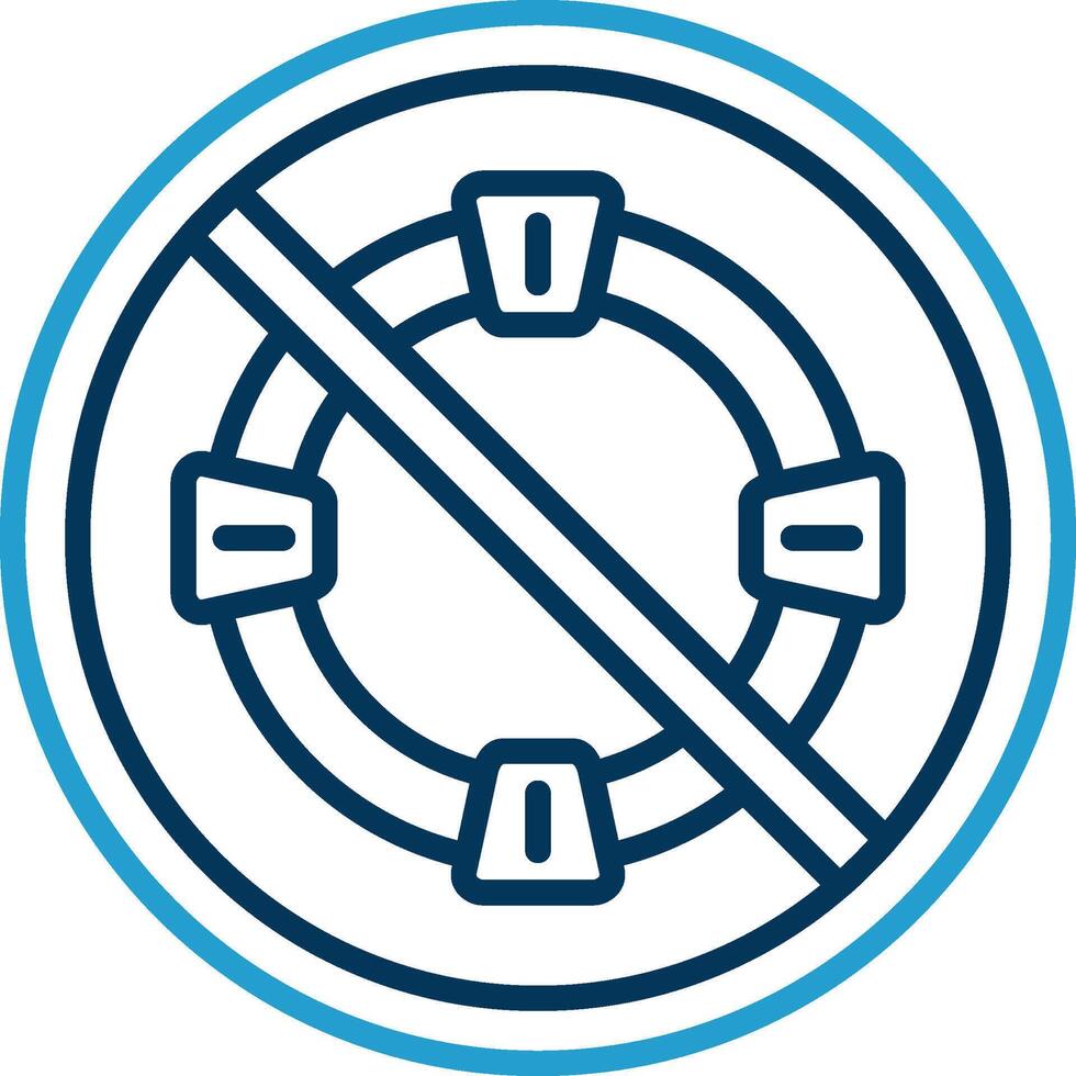 Prohibited Sign Line Blue Two Color Icon vector