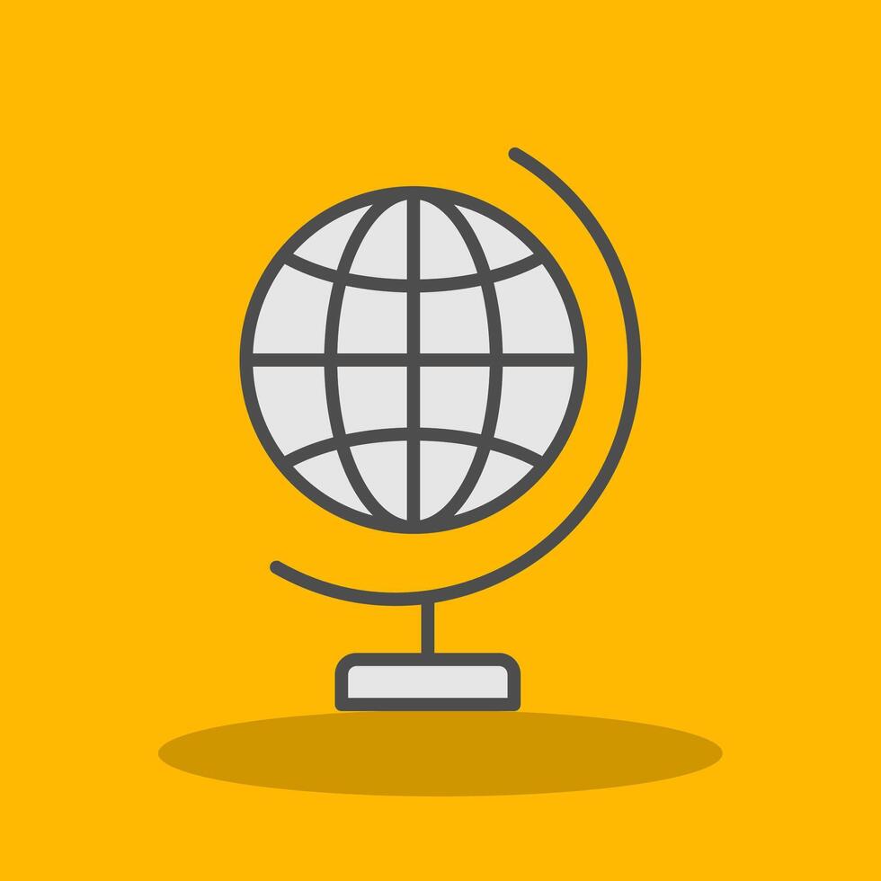 Global World Filled Shadow Icon vector