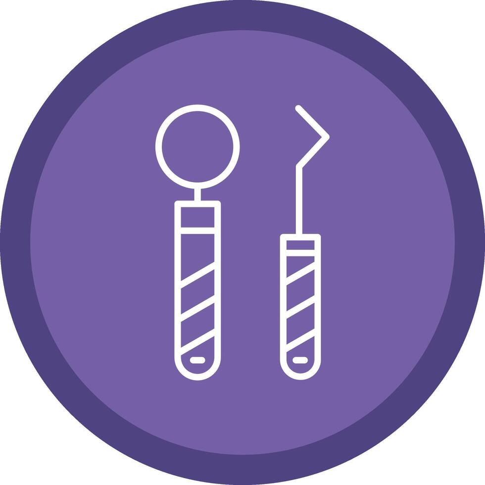 Dentist Tools Line Multi Circle Icon vector