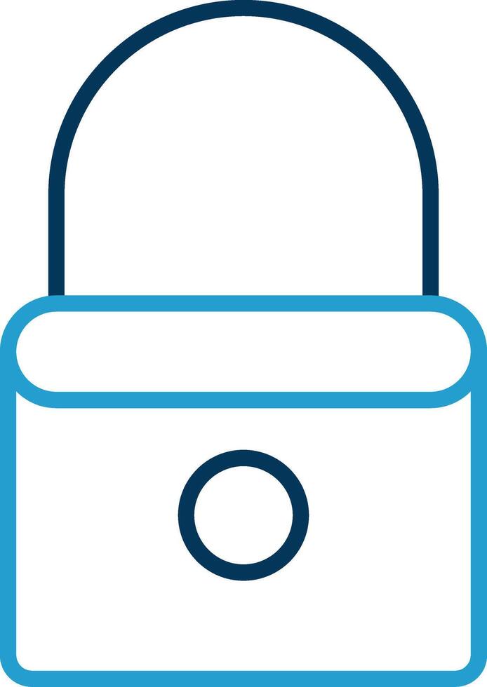 Lock Line Blue Two Color Icon vector