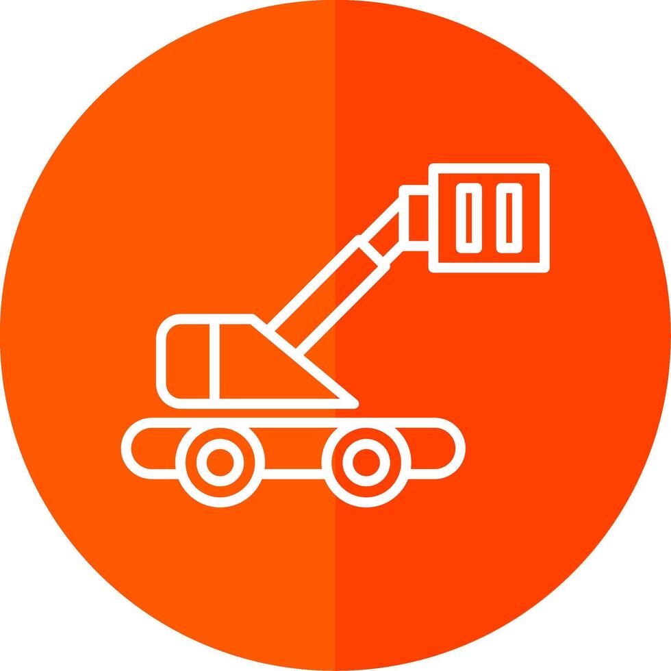 Boom Lift Line Yellow White Icon vector